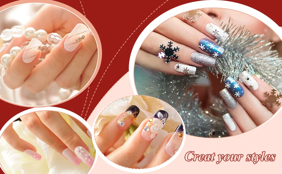 1000 Pieces Fake Nail Tips Artificial Nail Tips Full Cover Nail Tips False Nail Tips Fake Nails Tips with Box for Women Girls - Nail Tips