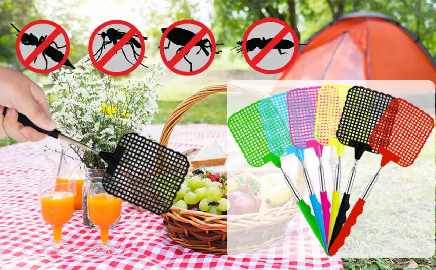 Fly swatter 3 pieces fly swatter extendable telescopic fly swatter for flies mosquitoes and insects colorful - Fliegenklatsche
