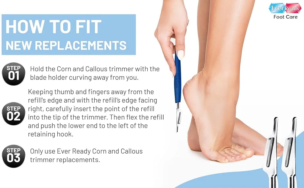 Ever Ready 4 x refills for corns and calluses. - hornhautschneider und entferner