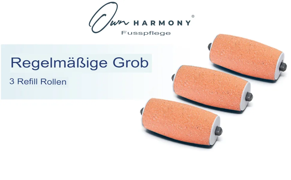Micromineral replacement rolls from OWN Harmony for electrical corneal remover CR900 - professional corneal removal and foot care - 3 refill rolls. - product information 1