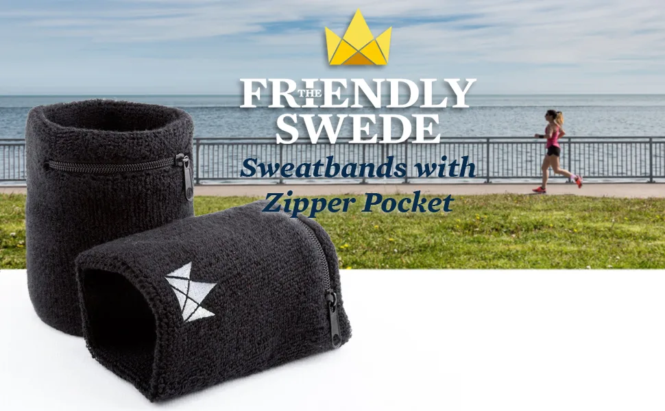 The Friendly Swede Welding Band 2 Set - Wristband wrist bag welding bracelet with practical zip pocket black 14-17 cm - product information 1