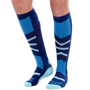 COMPREX compression stockings |The all -rounder for skiing leisure travel pregnancy |Breathable |Compression |Ski socks (white/gray 35-38) - Kompressionsocken Kompressionstrumpf Thrombosestrümpfe Skisocken