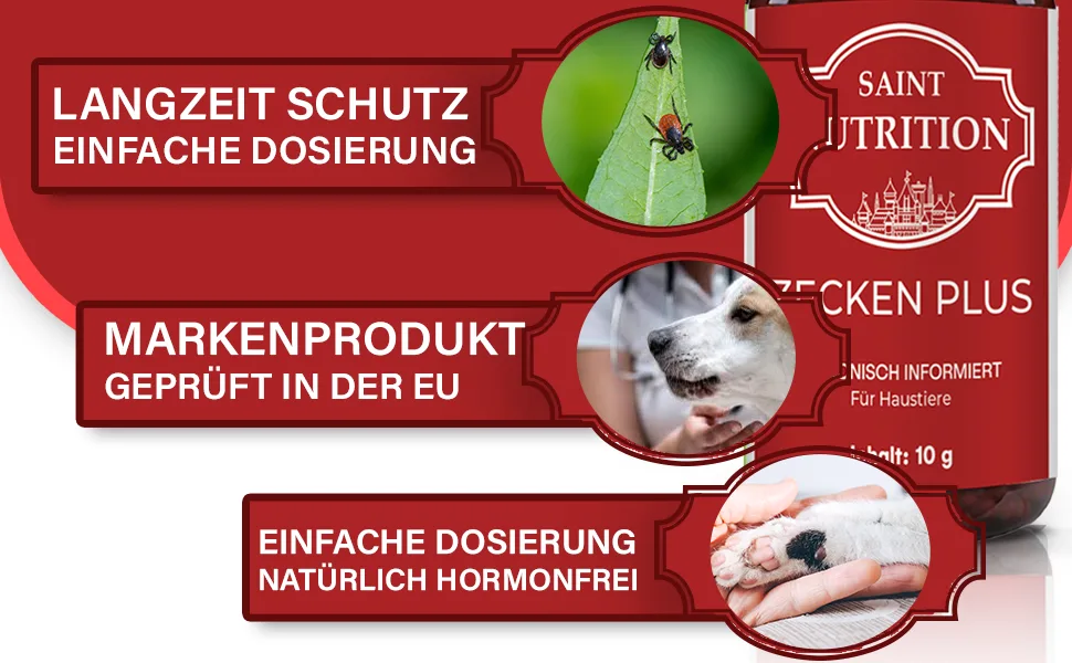 Saint Nutrition Tick Plus Globules for dogs & cats - to remove the remedy against infestation 10g (2 pieces) - Zecken 2