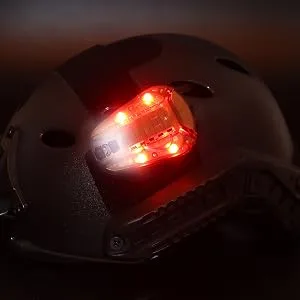 JOYASUS Tactical Helmet Light Waterproof Airsoft Helmet Green Red Strobe Light Lamp Black (Red Light) - Helm-Signalleuchte