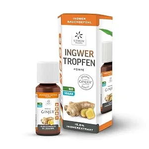 Original GINJER ginger drops from Lemon Pharma organic and vegan 20 ml perfect for ginger shots and tea - Original Ginjer Tropfen Ingwer Tropfen Tee Bio Vegan
