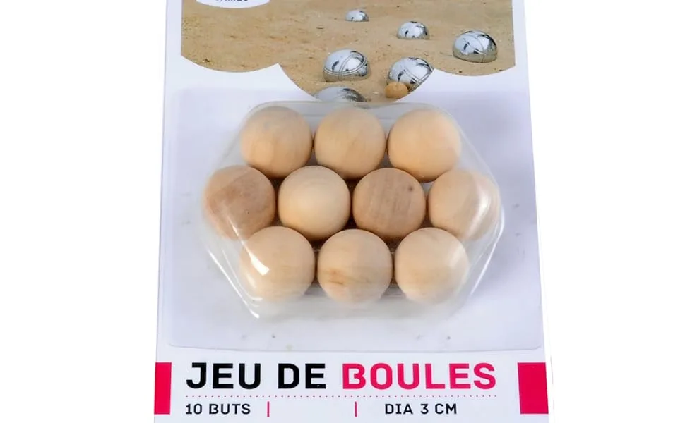 Engelhart - 010144-10 small wooden target balls - Dimensions per ball: 3 cm - jeu de Boules - cochonnet en bois brut