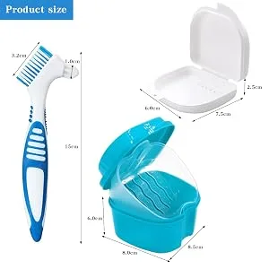 Press brush set braces cleaner braces cleaning socket Storage box clean and store (blue toothbrush) for braces or dentures (blue toothbrush) - Spezifikationen