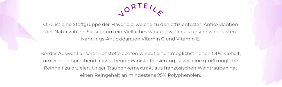 Biotanicals - OPC grape seed extract (150 capsules) - vegetable (OPC) grape seeds extract from French grapes - laboratory testing and vegan - product information 2