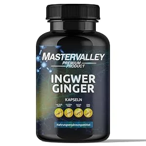 Ginger capsules |Ginger extract |High dose |1000 mg daily dose |Plant |Without additives |120 capsules |Made in Germany |Mastervalley - Ingwer Kapseln