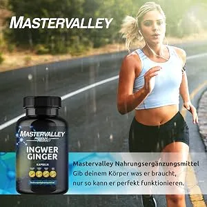 Ginger capsules |Ginger extract |High dose |1000 mg daily dose |Plant |Without additives |120 capsules |Made in Germany |Mastervalley - Ingwer Pulver
