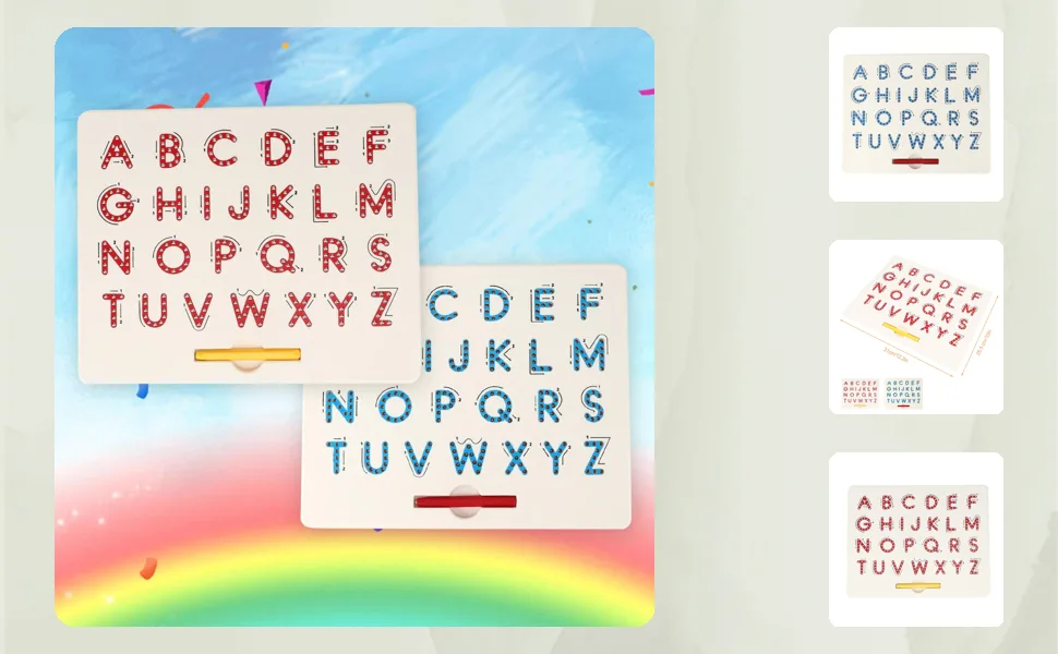 Magnetic alphabet sign board capitalized magnetic drawing board educational abc letters read write learning preschool gift for boys and girls (red) - Magnetic Drawing Board