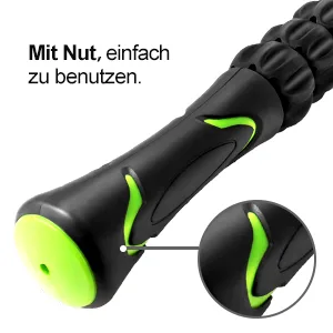Chaochi massage roller muscle roller stick - ultraportable massage device deep massage roller for trigger points - relief sore muscles - physiotherapy black - Muskel Massageroller