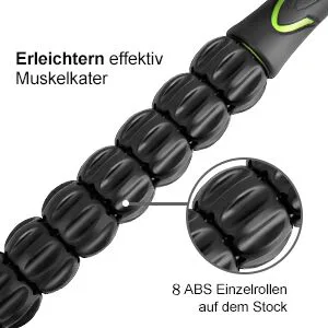 Chaochi massage roller muscle roller stick - ultraportable massage device deep massage roller for trigger points - relief sore muscles - physiotherapy black - Muskel Massageroller