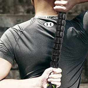 Chaochi massage roller muscle roller stick - ultraportable massage device deep massage roller for trigger points - relief sore muscles - physiotherapy black - Muskel Massageroller