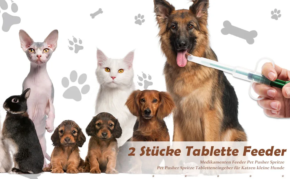 nuoshen 2 Pieces Tablet Feeder Medication Feeder Pet Pusher Syringe Pet Pusher Syringe Tablet Feeder for Cats Small Dogs - Tablette Feeder