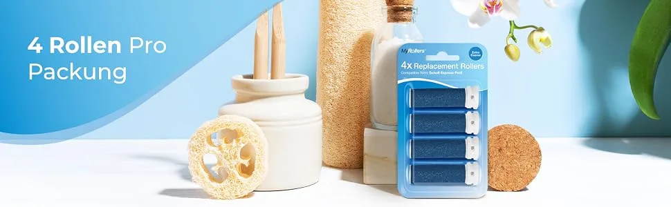 4 x Express Pedi Refill Extra Coarse Replacement Rolls for Scholl - my rollers replacement rollers scholl