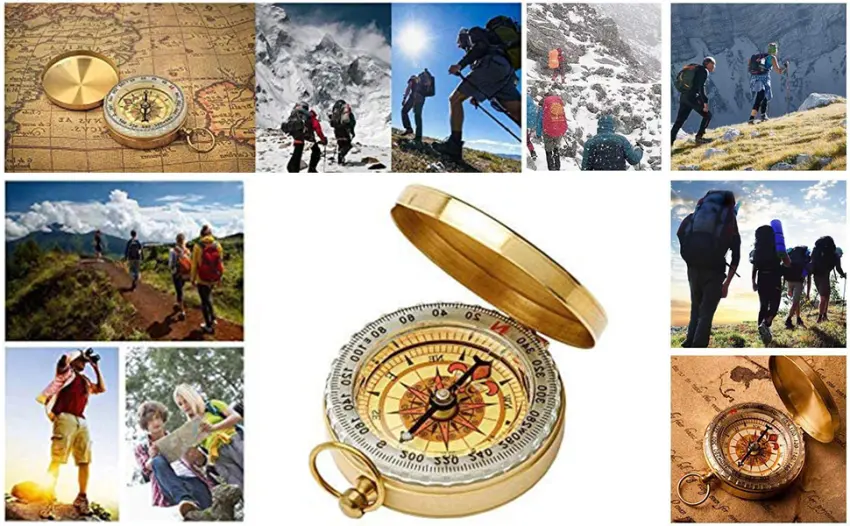 WELLXUNK Compass Navigation Compass Portable Waterproof Compass with Luminous Numbers for Camping Hiking and Other Compass Outdoor - Navigationskompass