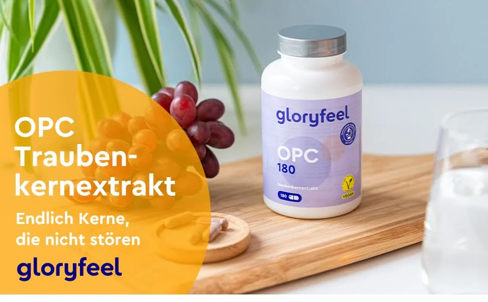 OPC grape seed extract capsules - 1052mg extract from original French grapes per daily dose - plus vitamin C - laboratory test without additives made in Germany - opc opc traubenkernextrakt hochdosiert nahrungsergänzungsmittel immunsystem stärken opc kapseln