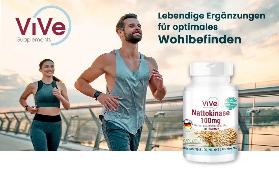 Nattokinase - 100mg - 120 tablets - High dosage - Vegan | Quality from Germany by ViVe Supplements - product information 1