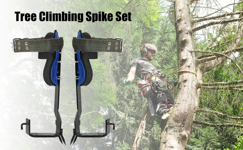 Urbean tree climbing Spike Set Wmlbk Tree Climbing Spike tree climbing equipment set with seat belt for tree climbing tool adjustable Lanyard Rope Rescue Belt (2 claws) - product information 2