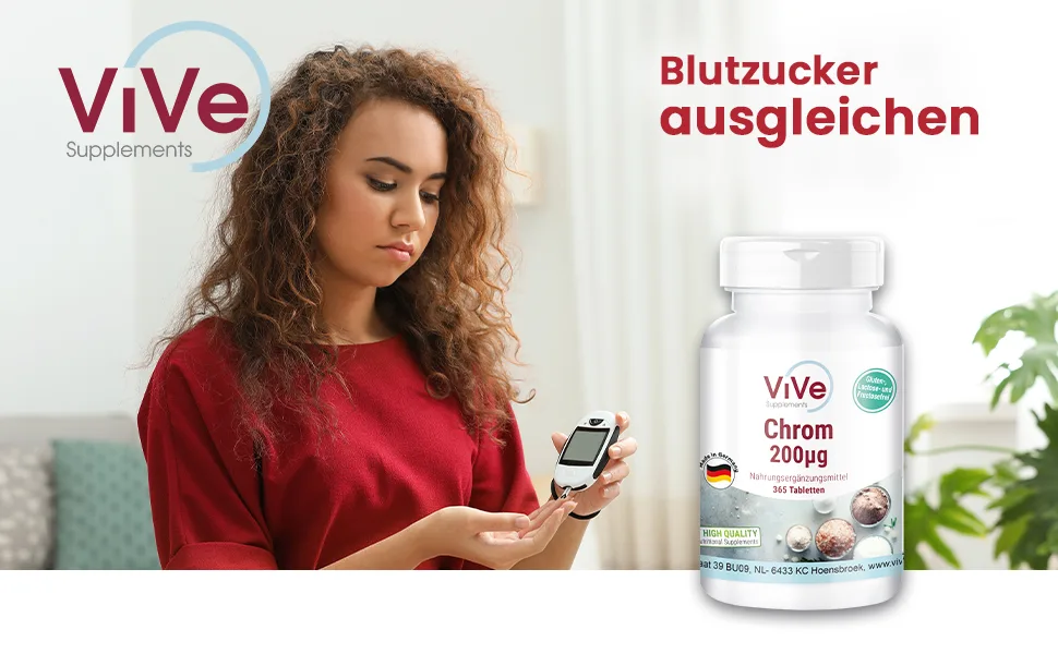 Chromium Picolinate - 200mcg Chromium - 365 Tablets - High Dose - Vegan | Quality from Germany by ViVe Supplements - product information 1