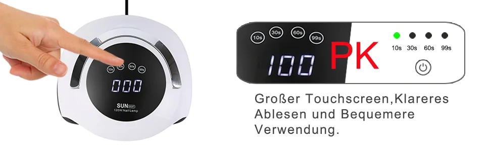 Nail dryer professional UV LED lamp for nails nail lamp with 4 timer sleeping function auto sensor touchscreen removable magnetic foot hardening tool for finger/toenail gel Shellac polygel - touch