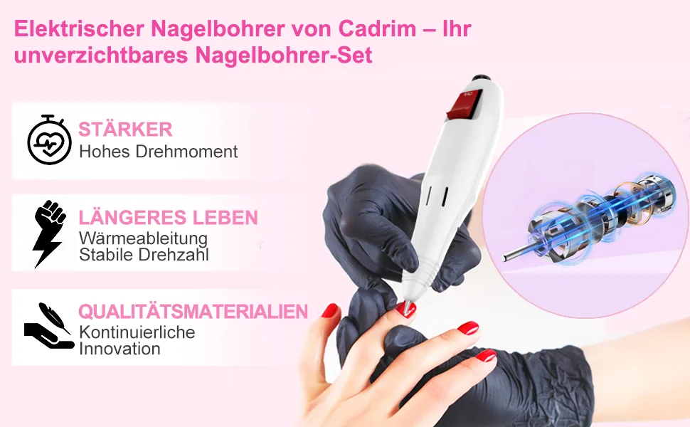 Electrical nail cutter electrical nail file Set 20 000 rpm manicure pedicure electrically for nail studio Personal DIY manicure white - product information 2