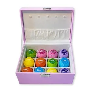 Bathing bombs gift set with wooden jewelry box |Gift box for women |Natural essential oils |dermatologically tested |Gift idea - 12 Kugeln