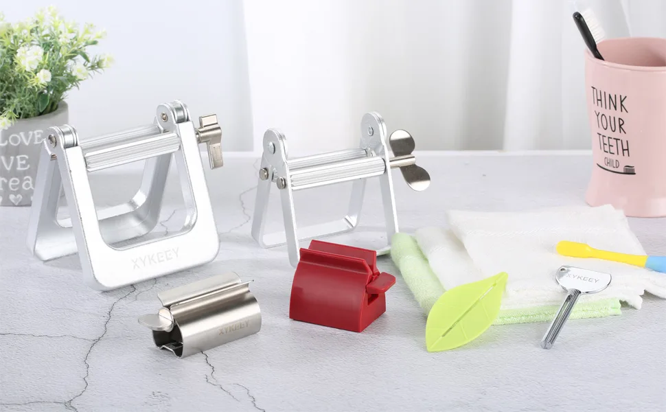 XYKEEY Toothpaste Squeezer Metal Toothpaste Tube Squeezer for Artists Hair Salon Painter... (Black) - tube sq