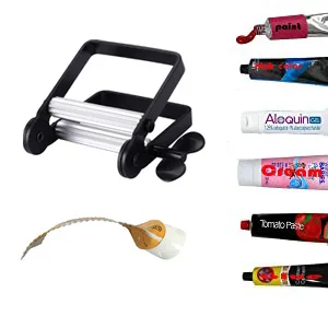 XYKEEY Toothpaste Squeezer Metal Toothpaste Tube Squeezer for Artists Hair Salon Painter... (Black) - tube squeezer