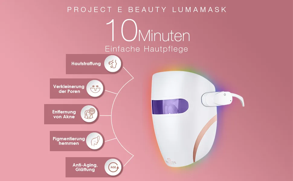 Project E Beauty Lumamask |LED mask Photon light therapy folding acne stain removal skin rejuvenation ultra-light design wireless no control box required - product information 2