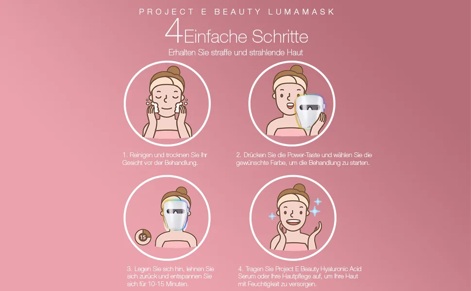Project E Beauty Lumamask |LED mask Photon light therapy folding acne stain removal skin rejuvenation ultra-light design wireless no control box required - product information 7