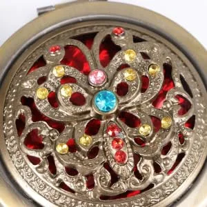 Beaupretty vintage pocket mirror double-sided make-up mirror round compact mirror folding pocket mirror with closure (random style) - product information 1