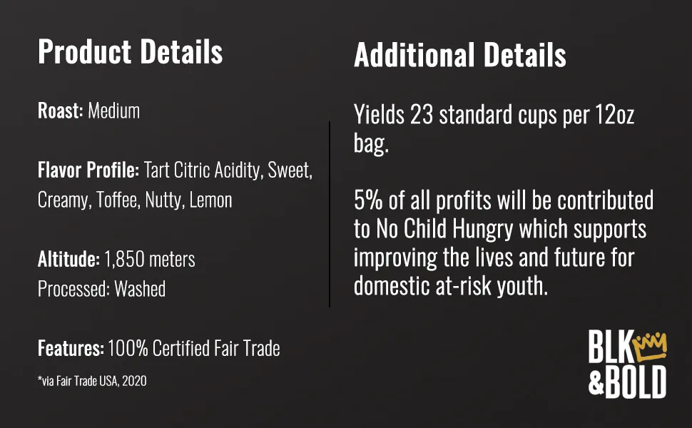 BLK & Bold Specialty Coffee Whole Bean Medium Rise & GRND 12 oz (340 g) - product information 5