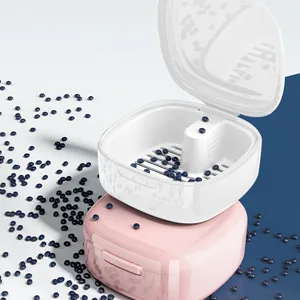GMedHC braces with sieve portable prosthetic dinner cover invisible tooth clamp storage box prosthesis box for bracket cleaning box white b - GmeDhc