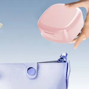GMedHC braces with sieve portable prosthetic dinner cover invisible tooth clamp storage box prosthesis box for bracket cleaning box white b - GmeDhc