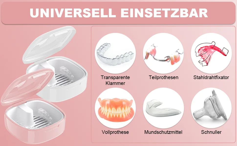 GMedHC braces with sieve portable prosthetic dinner cover invisible tooth clamp storage box prosthesis box for bracket cleaning box white b - GmeDhc