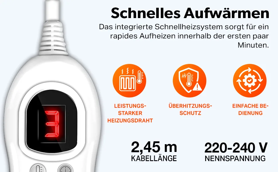 sinnlein foot warmer with 6 temperature levels & timer | electric foot heating | overheating protection & automatic switch-off gray - Fußwärmer
