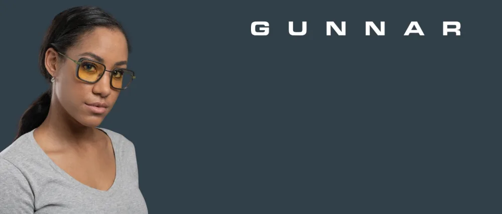 Gunnar Gaming and Computer Glasses - Clip On Amber Lenses - Blue Light Filter Glasses Premium Blue Filter UV Protection  - background