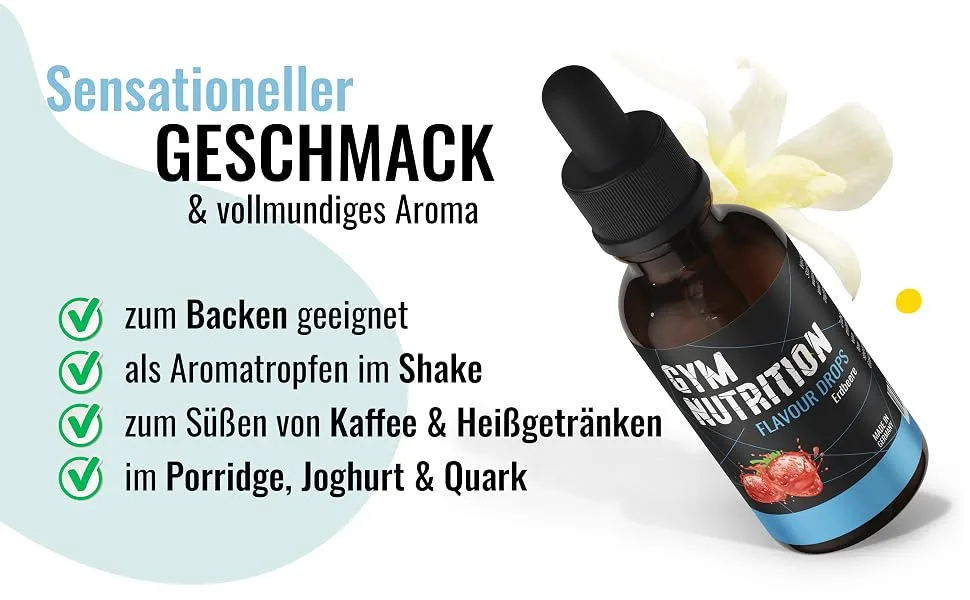 Flavour Drops Flave Drops WITHOUT CALORIES with dosing pipette 50ml great taste For quark yoghurt and more Made in Germany (honey) - Aroma