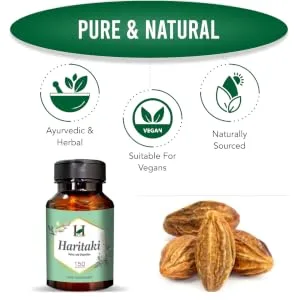 H&C Haritaki Caplets/Tablets (Terminalia Chebula) 750 mg 150 pieces | Detoxification & Rejuvenation for Vata 750 mg Capsules - SPN-FOR1