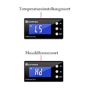 KetoTek Digital thermostat socket 230V with waterproof sensor KT4000 temperature controller socket socket thermostat for aquarium greenhouse heating and cooling kt4000 black - KETOTEK Digitaler Thermostat Temperaturregler Steckdose 230V Fühler 220V Relais Heizung Kühlung