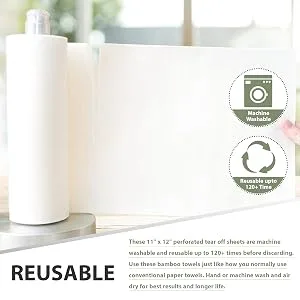 Tanness 2 x bamboo kitchen rolls | washable kitchen towels made of bamboo fibers | softer and more absorbent than normal paper - Bambus 1