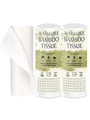 Tanness 2 x bamboo kitchen rolls | washable kitchen towels made of bamboo fibers | softer and more absorbent than normal paper - Bambus