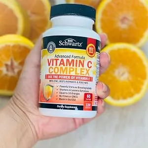 BioSchwartz Vitamin C Complex with Zinc Bioflavonoids & Rose Hips 120 Capsules - Vitamin C Immunity