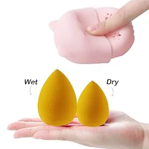 6-part make-up sponge set Sonku Beauty Blender sponge for primer blending rouge concealer powder cream with 1 sponge mixer container. - product information 5