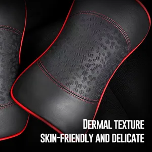 Carodi car leather neck pillow neck support pillow 100% memory foam cervical support comfortable trip car seats and home office soft pillow red a set (2 pieces) - product information 5