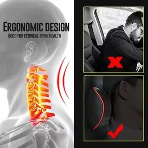 Carodi car leather neck pillow neck support pillow 100% memory foam cervical support comfortable trip car seats and home office soft pillow red a set (2 pieces) - product information 6
