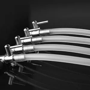 Movoja AQ air aquarium air distributor |2 subject |Continuously regulated |Variants: 2-10 times |Stainless steel |Distributed air flow regulator aquariums 2x - connectors - Aquaristik