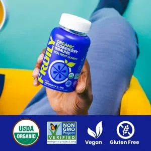 Fruily Organic Elderberry Immune with Vitamins C & D Zinc Mixed Fruit 50 Gummies - product information 7